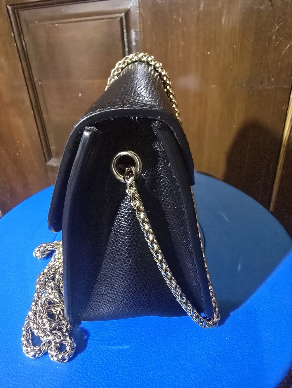 Furla Black Leather Crossbody Gold-Tone Chain and Lock w/ Dust Bag - Picture 7 of 12